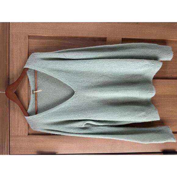 Free People Gossamer Pullover Sweater Green Alpaca/Wool Womens Size XS oversized - Picture 4 of 9
